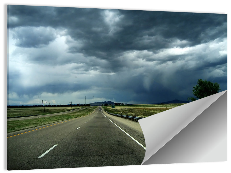 Stormy New Mexico Highway Wall Art, poster print, landscape