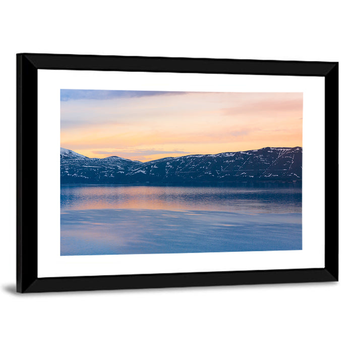 Lake Sevan Evening Reflection Wall Art as a framed print