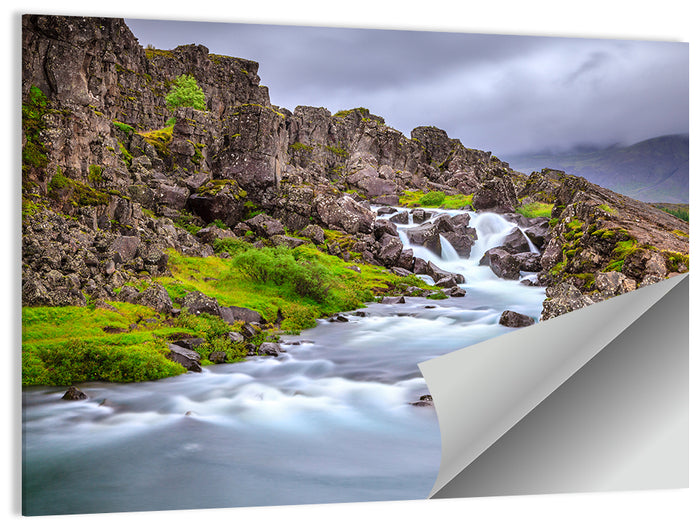 Öxarárfoss Stream, Þingvellir Wall Art as a poster print