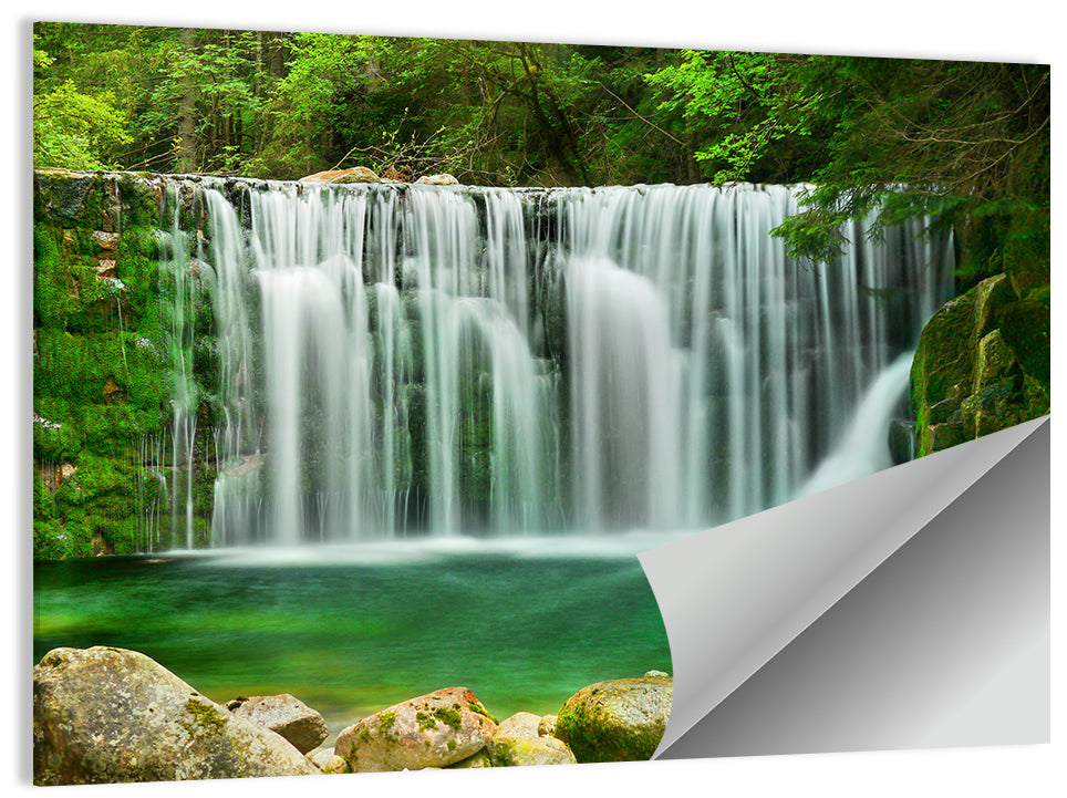 Lake Emerald Waterfall Wall Art