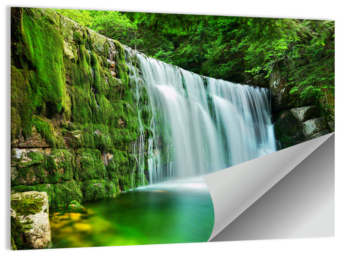 Emerald Lake Cascade Wall Art as a poster print