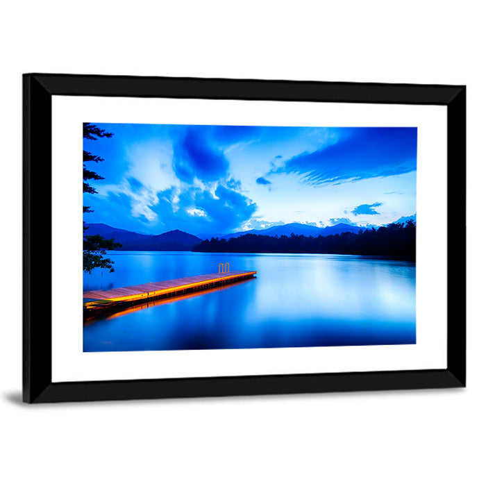 Lake Santeetlah Pier at Dusk Wall Art as a framed print