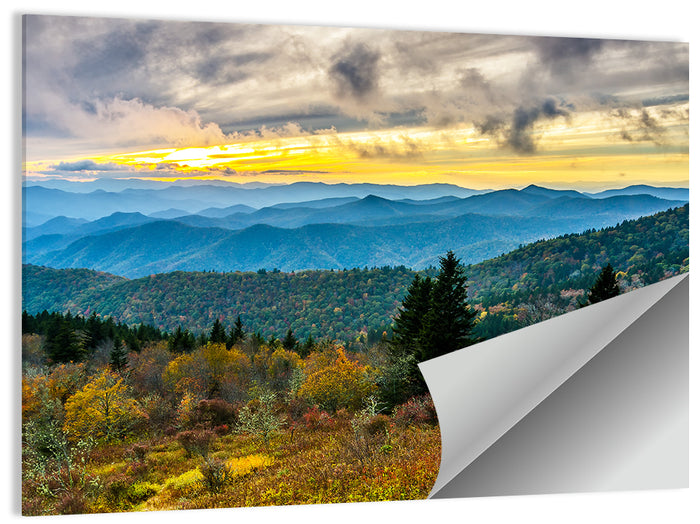 Cowee Mountains Sunset Wall Art as a poster print