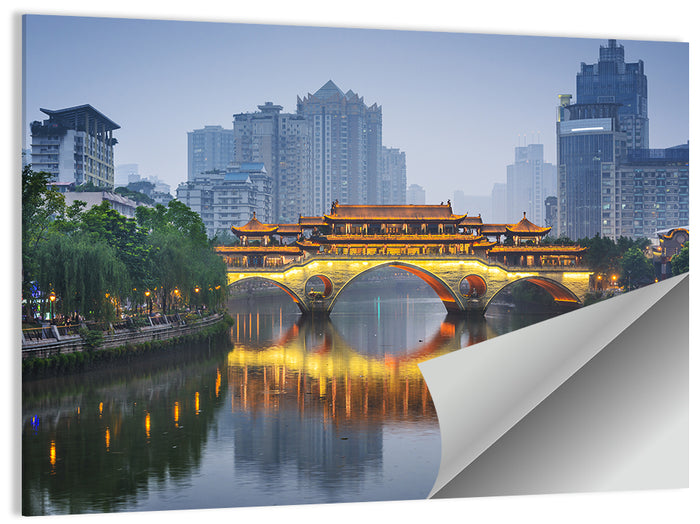 Anshun Bridge at Twilight Wall Art as a poster print