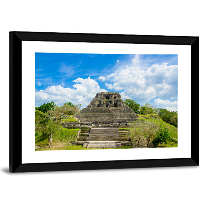 El Castillo at Xunantunich Wall Art as a framed print