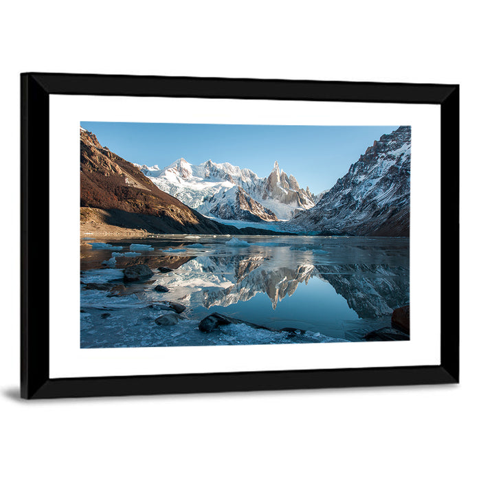 Cerro Torre Reflection, Laguna Torre Wall Art as a framed print