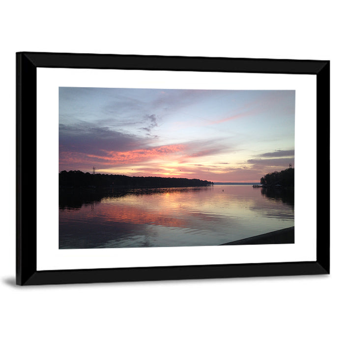 Lake Eufaula Sunset Wall Art as a framed print