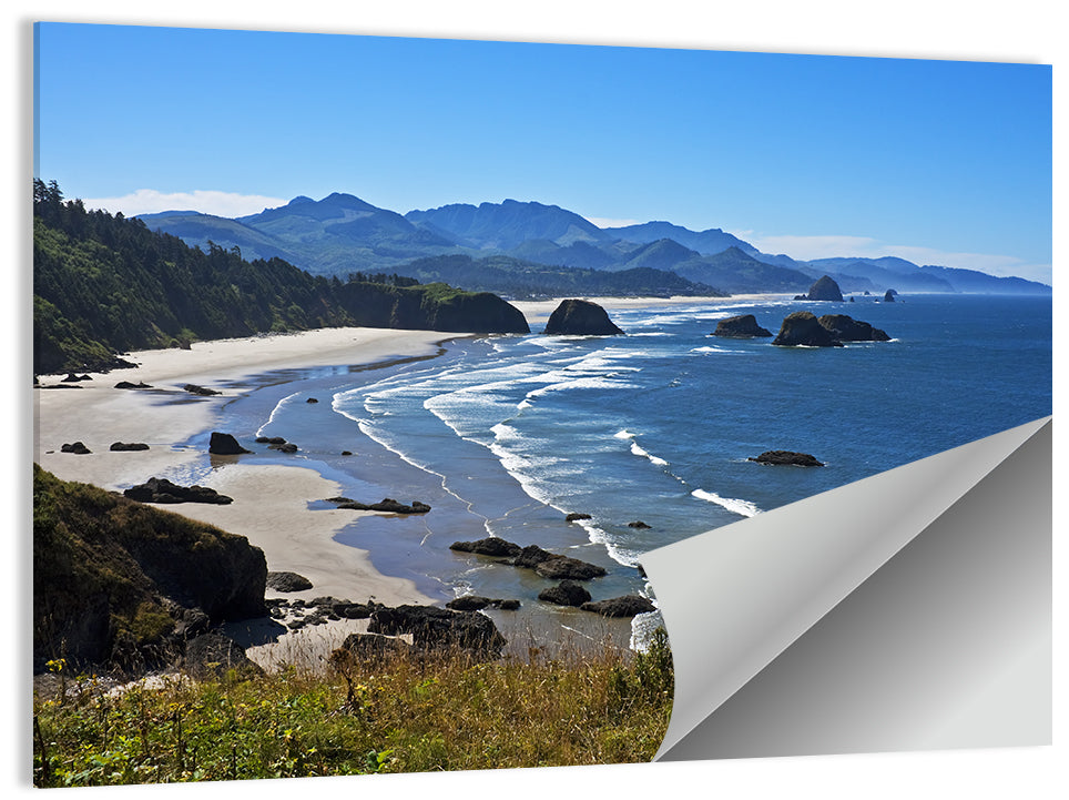 Cannon Beach Morning Shoreline Wall Art, poster print, landscape