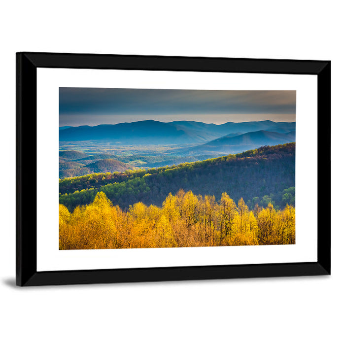 Shenandoah Golden Hour Ridge Wall Art as a framed print
