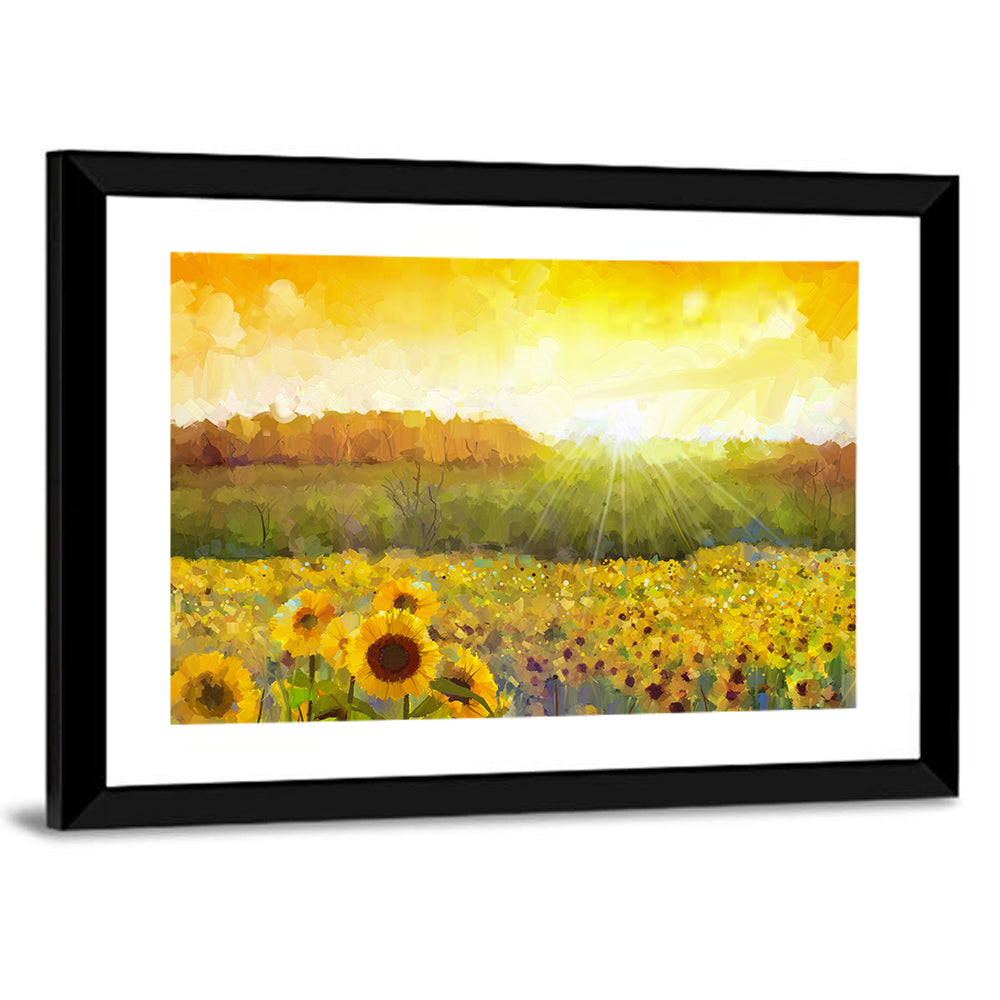 Sunflower Blossom Abstract Wall Art
