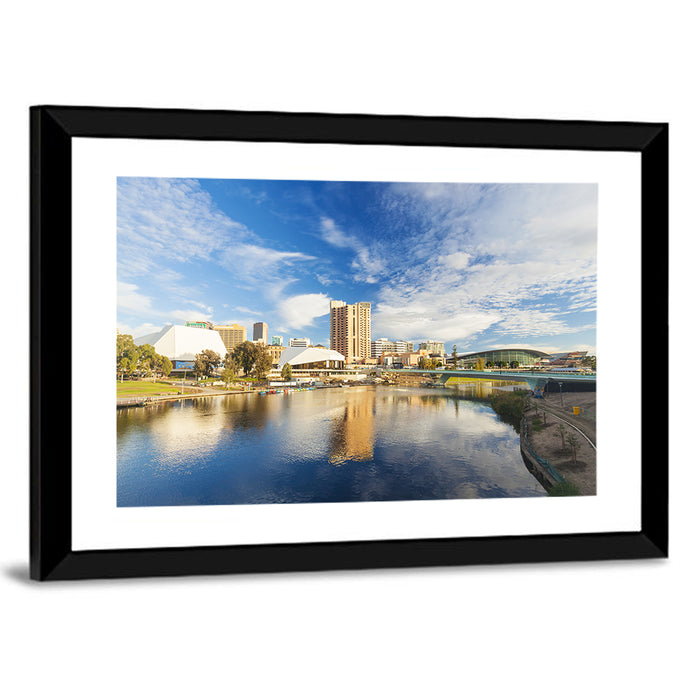 Adelaide River Torrens Skyline Wall Art as a framed print