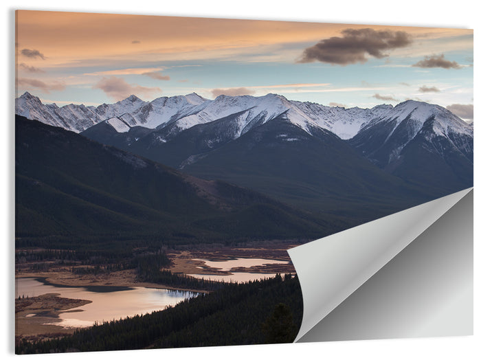 Banff Mountain Lake at Dusk Wall Art as a poster print