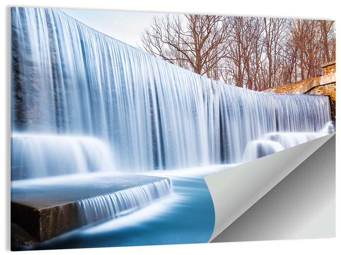 Seeley's Pond Winter Waterfall Wall Art as a poster print