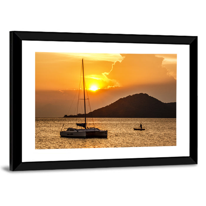 Mama Afrika Sunset, Lake Malawi Wall Art as a framed print
