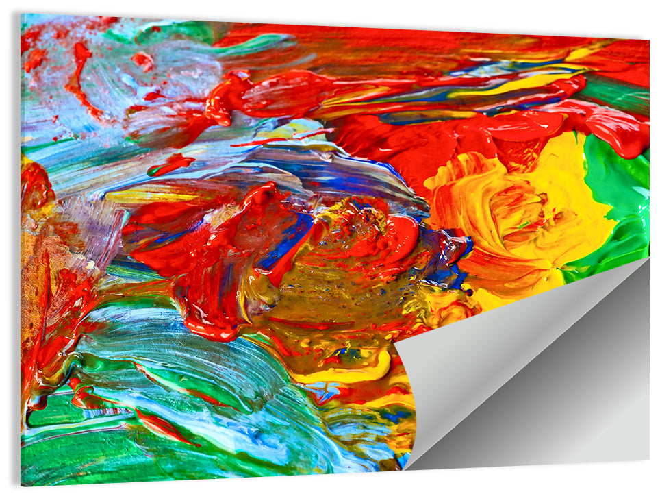 Random Colors Brush Abstract Wall Art