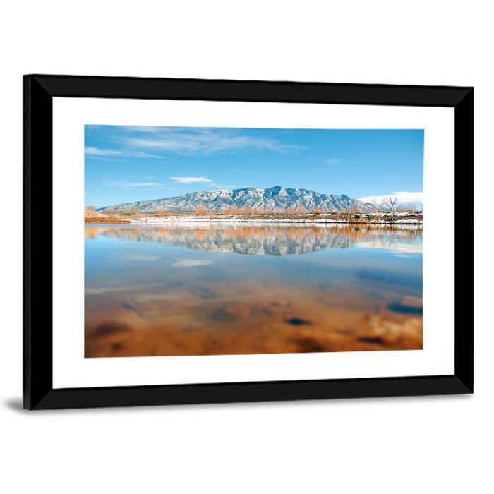 Rio Grande at Sandia Mountains Wall Art as a framed print