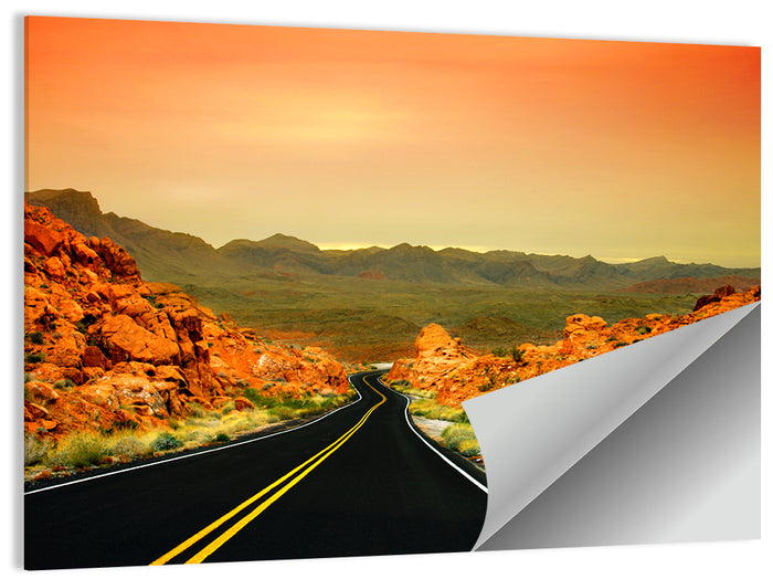 Valley of Fire Ii Road at Sunset Wall Art as a poster print