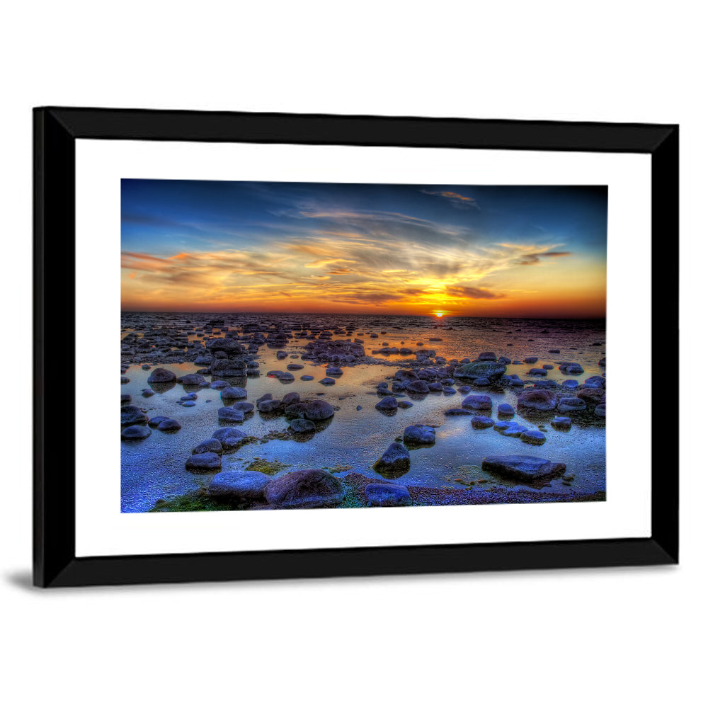 Sea Stones Sunset Wall Art