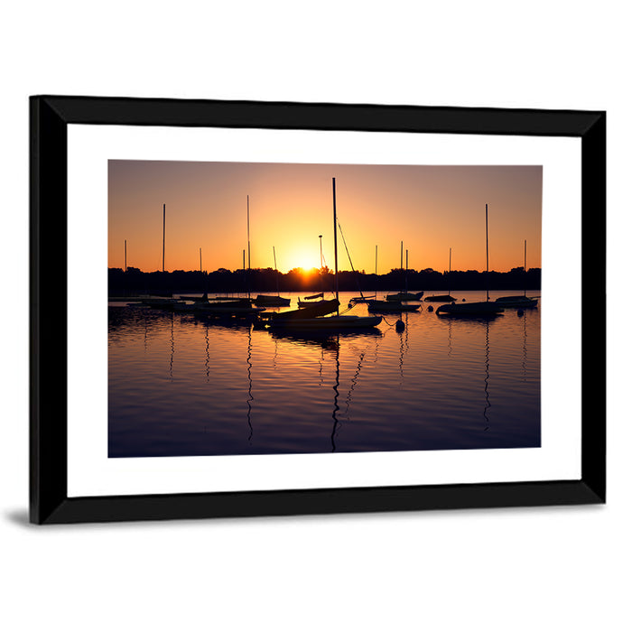 Lake Harriet Golden Sunrise Wall Art as a framed print