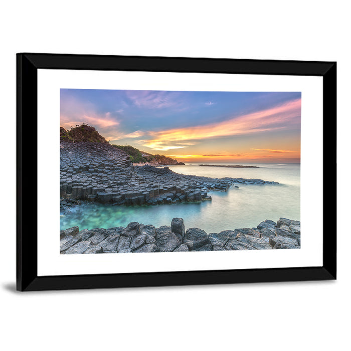 Tuy Hoa Basalt Sunset Wall Art as a framed print