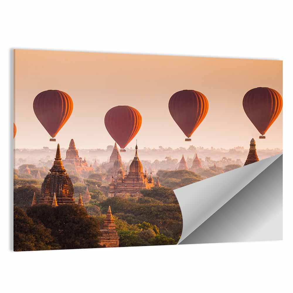 Balloon Over Bagan Wall Art