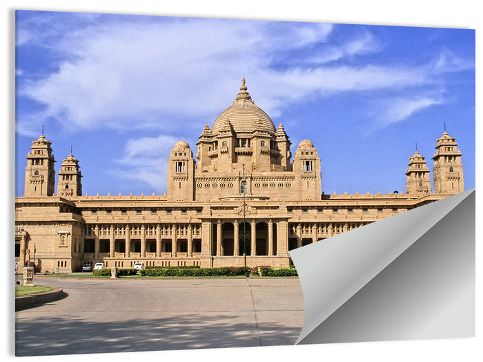Umaid Bhawan Palace Under Clear Blue Sky Wall Art as a poster print