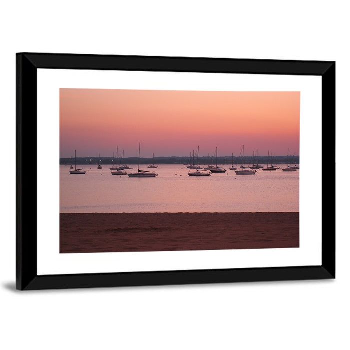 East Haven Beach Sunset Wall Art as a framed print