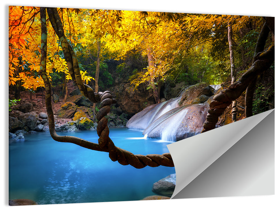Erawan Waterfall Pool, Kanchanaburi Wall Art, poster print, landscape
