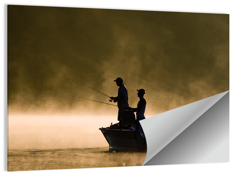 Misty Lake Fishing Wall Art