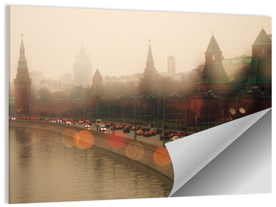 Foggy Kremlin Moscow Wall Art