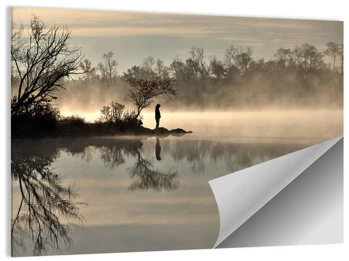 Centennial Lake Mist Wall Art as a poster print