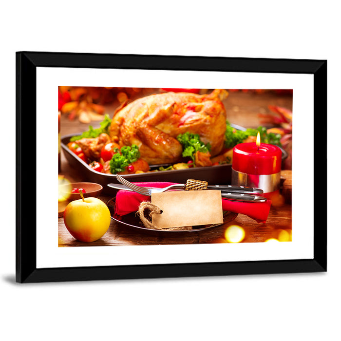 Roasted Turkey Holiday Still Life Wall Art as a framed print