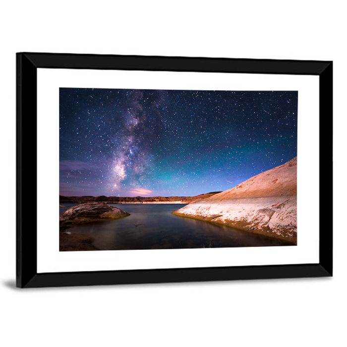 Lake Powell Night Sky Wall Art as a framed print