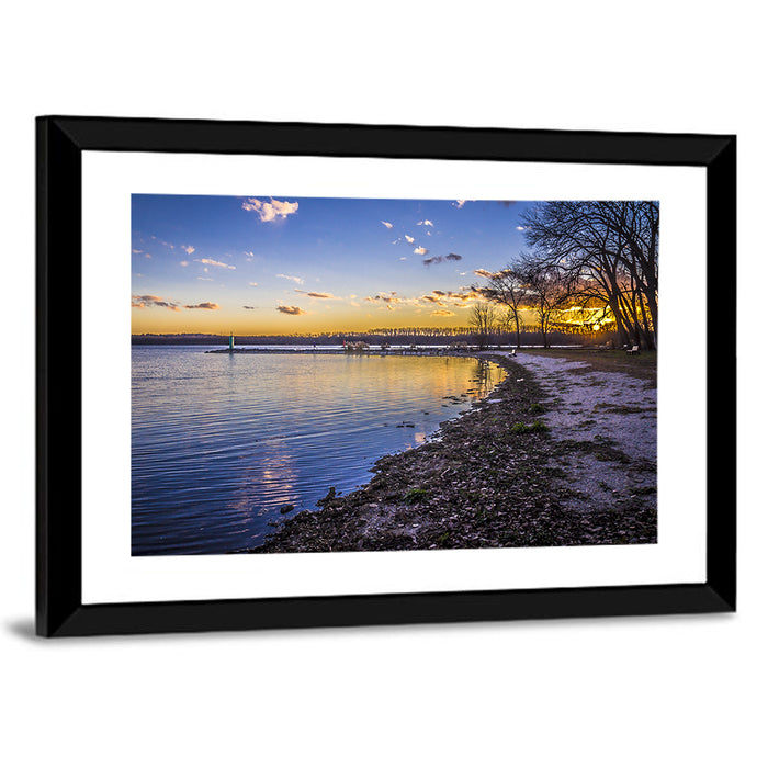 Onondaga Lake Sunset Wall Art as a framed print