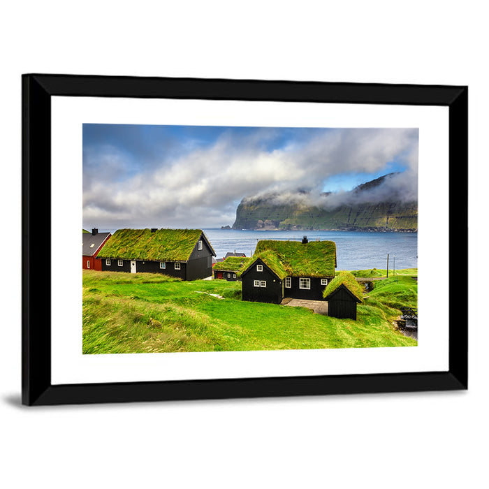 Saksun Village Landscape Wall Art as a framed print