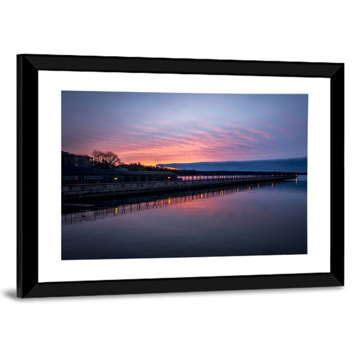 Skaneateles Lake Pier at Dusk Wall Art as a framed print