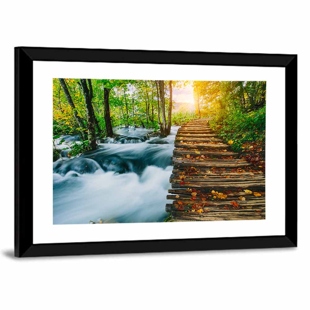 Plitvice Lakes Stream Path Wall Art