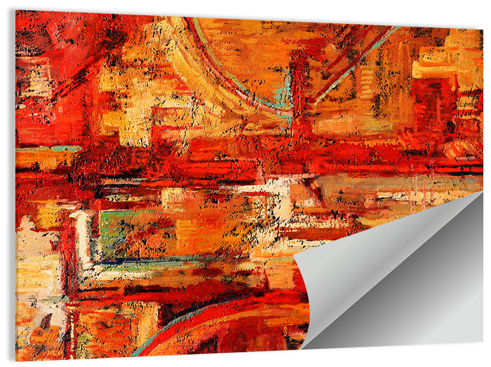 Vibrant Impasto Color Blocks Wall Art as a poster print
