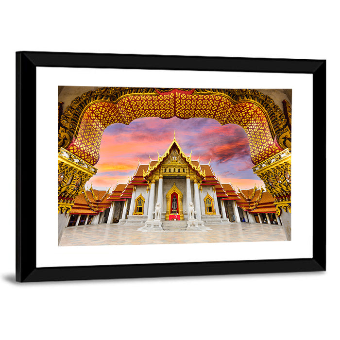 Marble Temple at Sunset Wall Art as a framed print