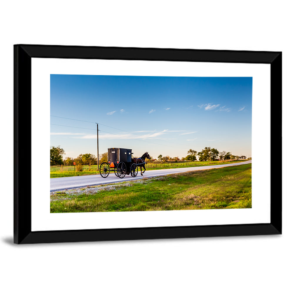 Horse and Buggy Amish Oklahoma Wall Art