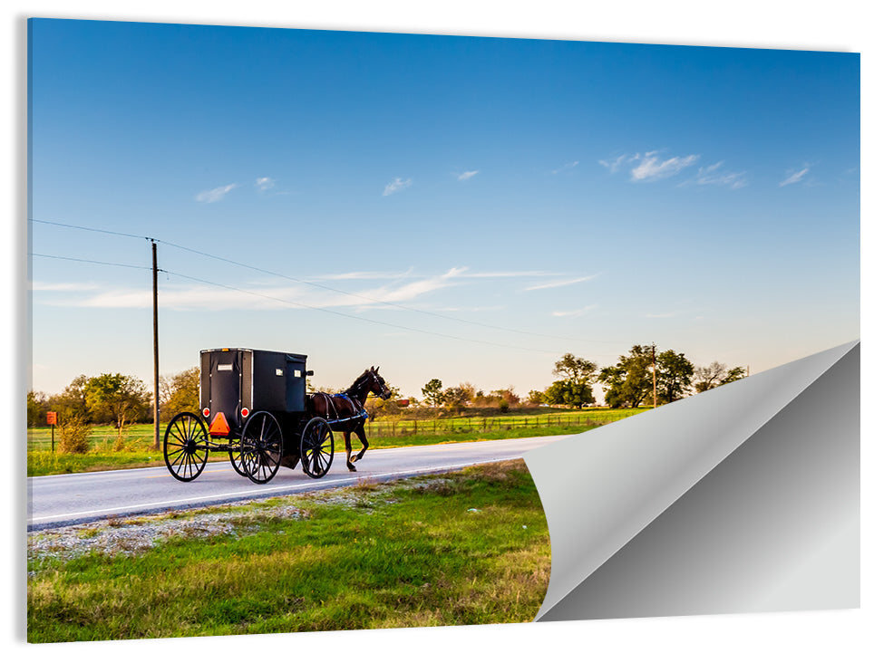 Horse and Buggy Amish Oklahoma Wall Art