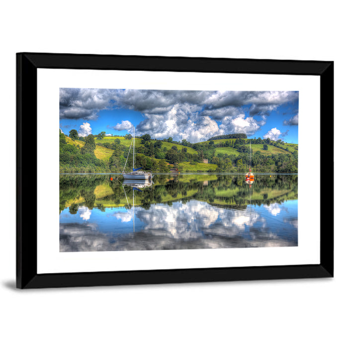 Sailboats on Ullswater Wall Art as a framed print