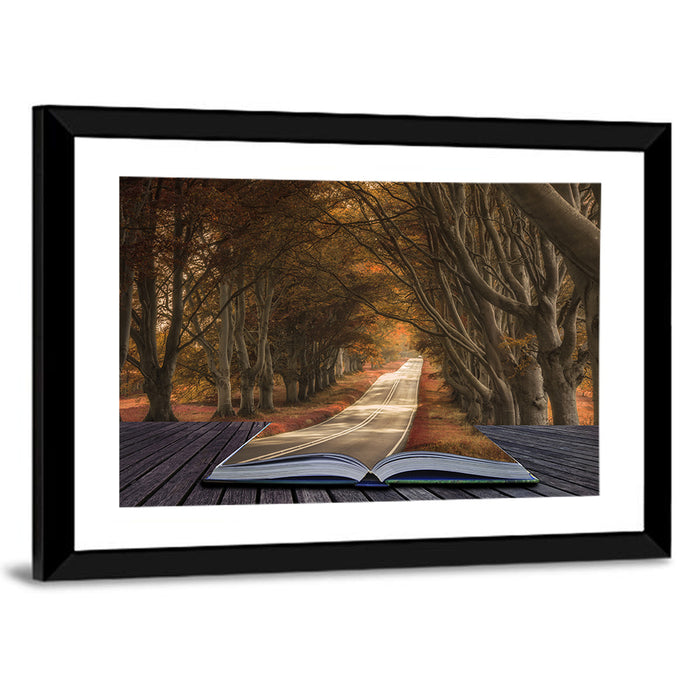 Surreal Book Pathway Wall Art as a framed print