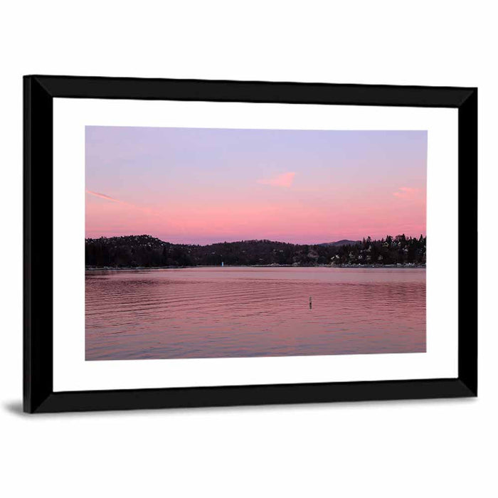 Lake Arrowhead Sunset Reflection Wall Art as a framed print