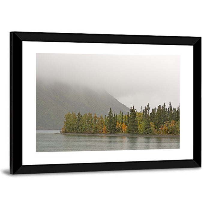 Kathleen Lake Autumn Shoreline Wall Art as a framed print