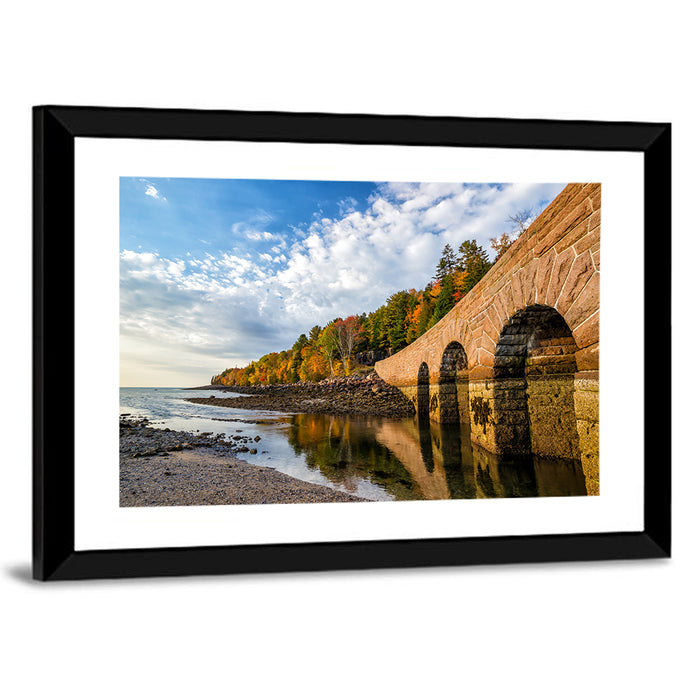 Ells Pier Stone Bridge Wall Art as a framed print