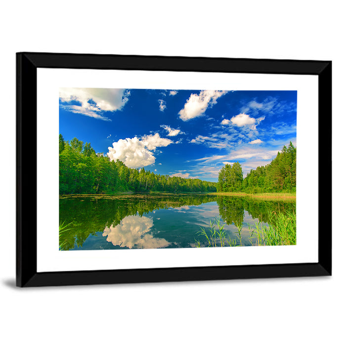 Kurtna Lake Reflection Wall Art as a framed print