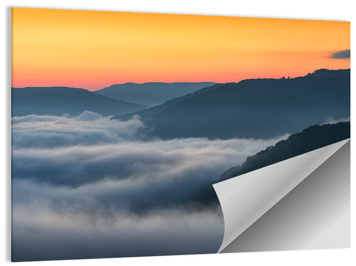 Foggy Mountains West Virginia Wall Art as a poster print