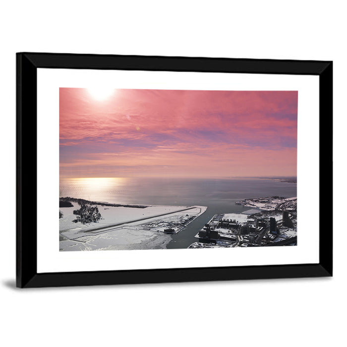 Lake Ontario Winter Skyline Wall Art as a framed print
