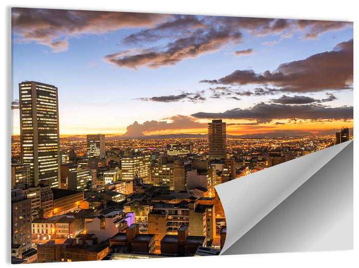 Bogota Twilight Cityscape Wall Art as a poster print